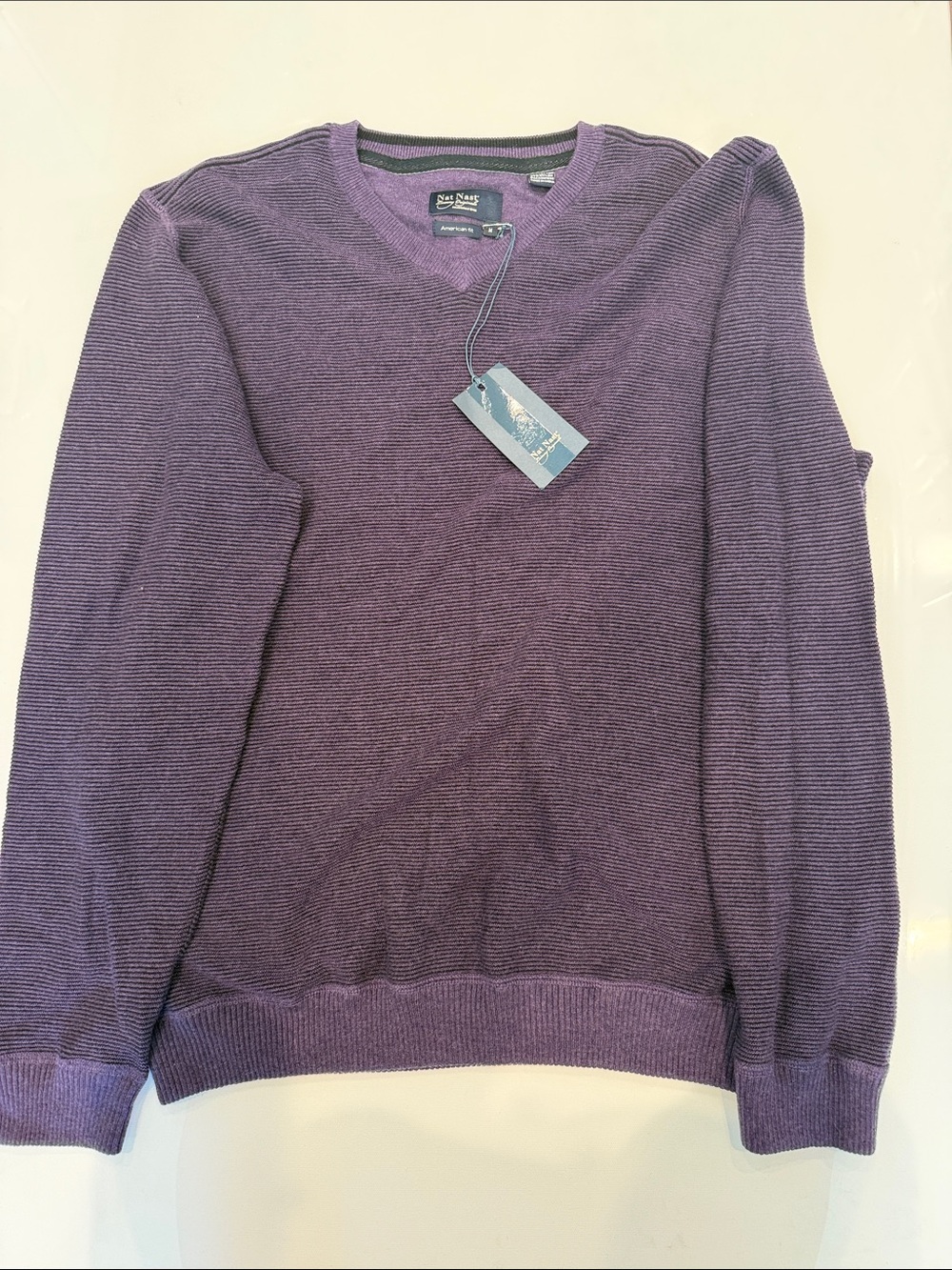 Nat Nast Purple Men's V‑Neck Sweater